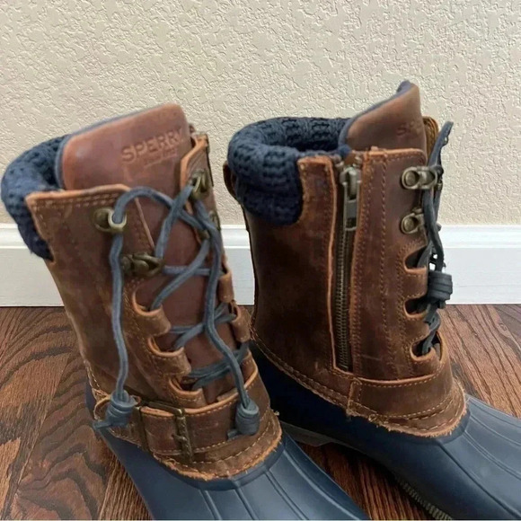 Sperry Top Sider Women's Saltwater Misty Rain Boot Sz 6 Brown Leather  STS95908 - Picture 5 of 16